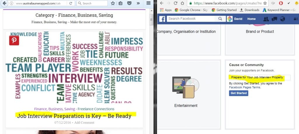 Facebook Page Creation -