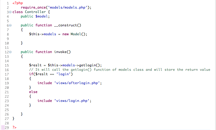 In controllers folder, create a new PHP file with the name controller.php and copy & paste the following code.