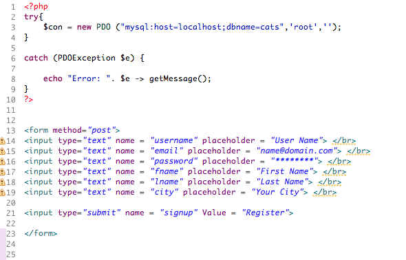 PDO Code for registration form