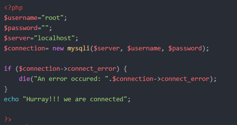 PHP tutorial – Database connection in php with mysql example