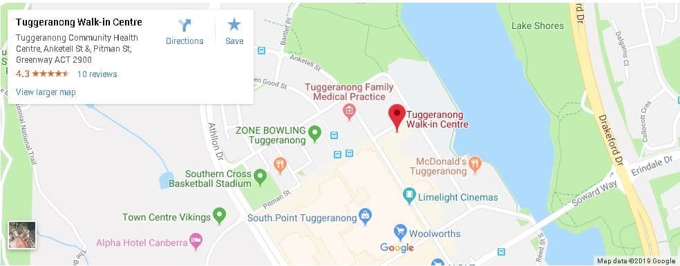 Nurse-Led Walk-In Centre Canberra Location Tuggeranong