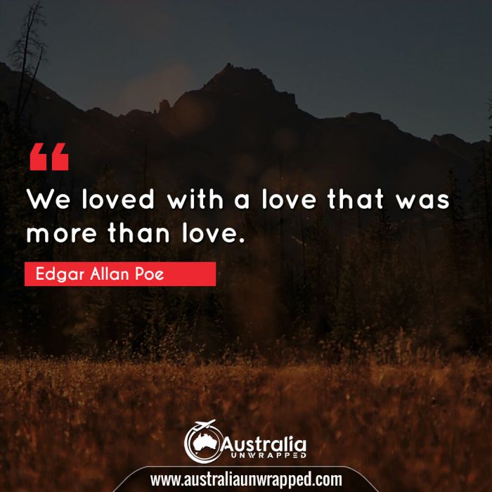 We loved with a love that was more than love.