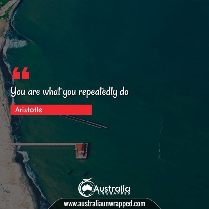  You are what you repeatedly do.