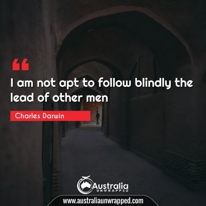 I am not apt to follow blindly the lead of other men.