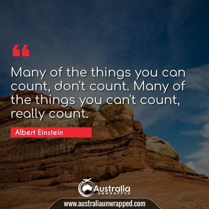 Many of the things you can count, don't count. Many of the things you can't count, really count.