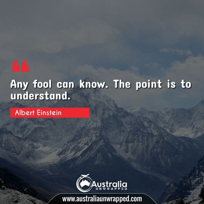 Any fool can know. The point is to understand.