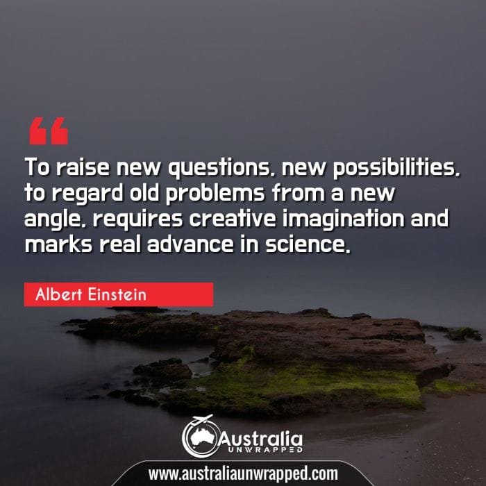 To raise new questions, new possibilities, to regard old problems from a new angle, requires creative imagination and marks real advance in science.