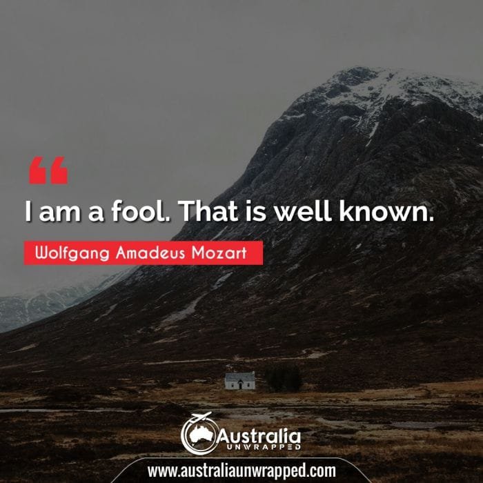I am a fool. That is well known.