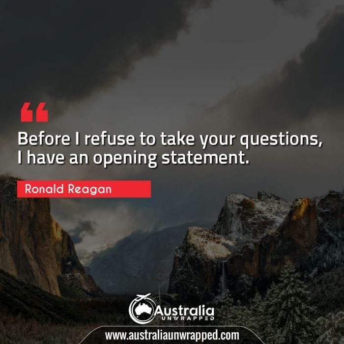 Before I refuse to take your questions, I have an opening statement.