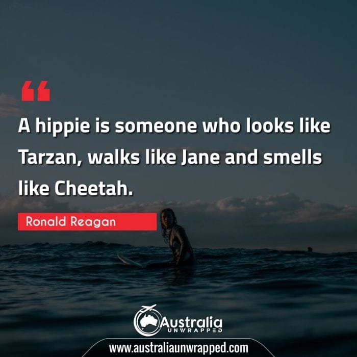 A hippie is someone who looks like Tarzan, walks like Jane and smells like Cheetah.