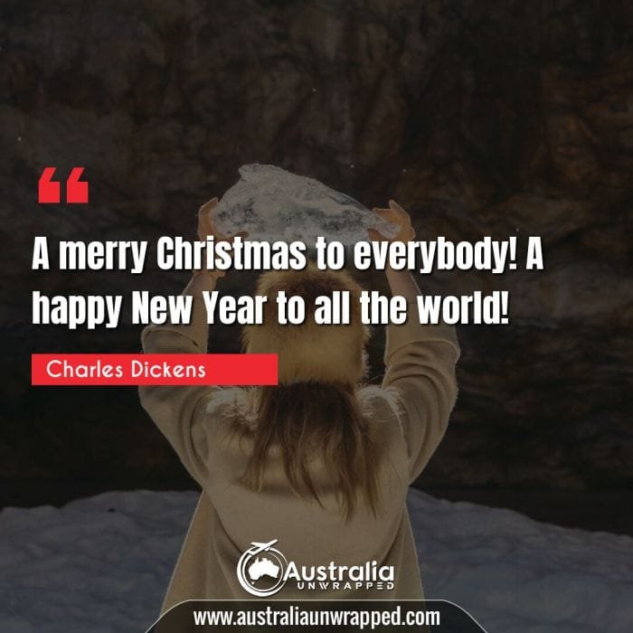 A merry Christmas to everybody! A happy New Year to all the world!
