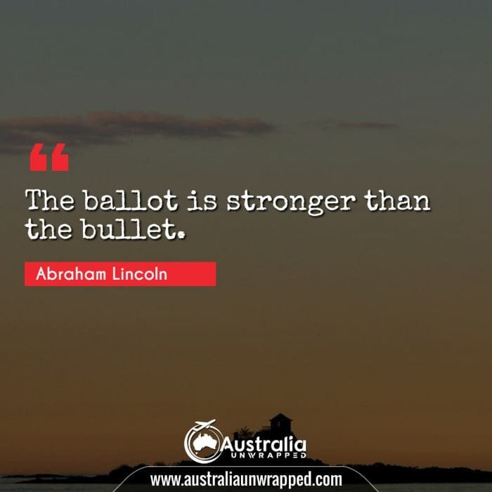  The ballot is stronger than the bullet.