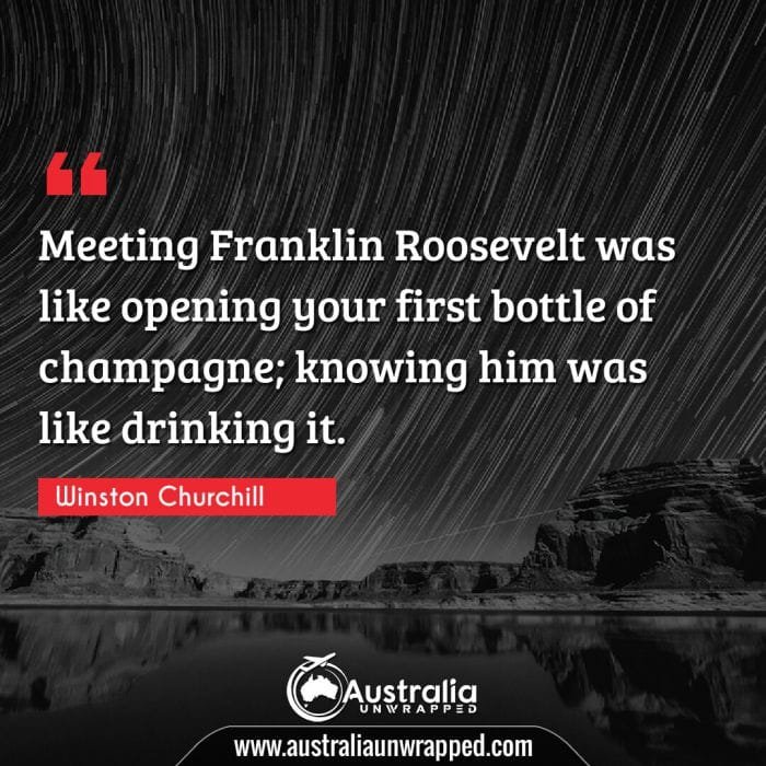  Meeting Franklin Roosevelt was like opening your first bottle of champagne; knowing him was like drinking it.