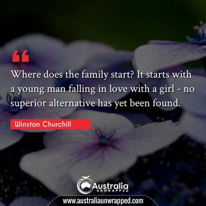 Where does the family start? It starts with a young man falling in love with a girl - no superior alternative has yet been found.