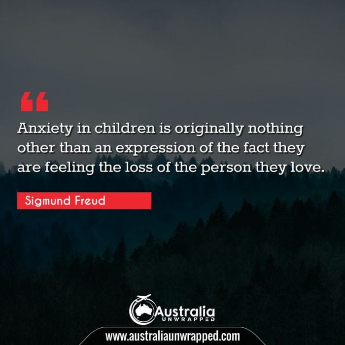  Anxiety in children is originally nothing other than an expression of the fact they are feeling the loss of the person they love.