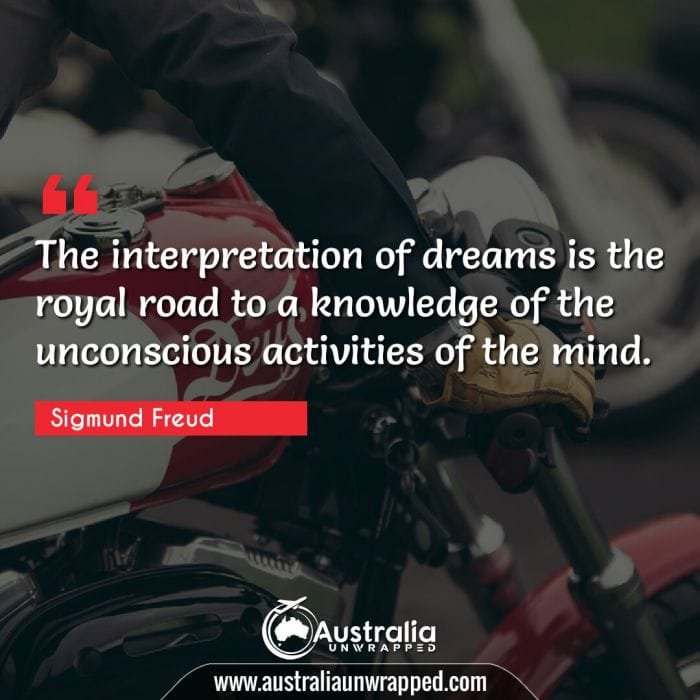  The interpretation of dreams is the royal road to a knowledge of the unconscious activities of the mind.