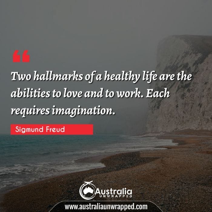  Two hallmarks of a healthy life are the abilities to love and to work. Each requires imagination.