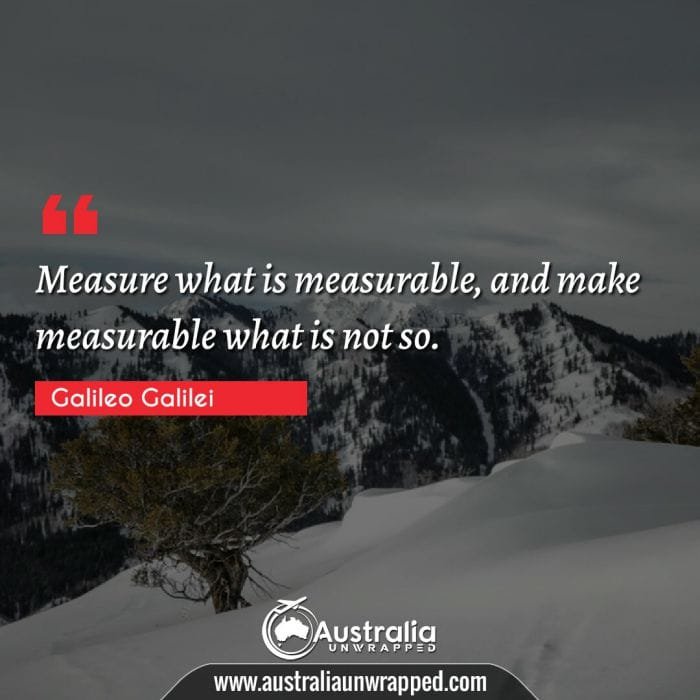 Measure what is measurable, and make measurable what is not so.