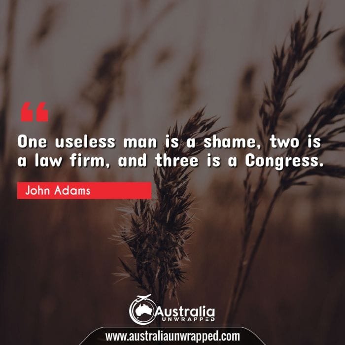 One useless man is a shame, two is a law firm, and three is a Congress.