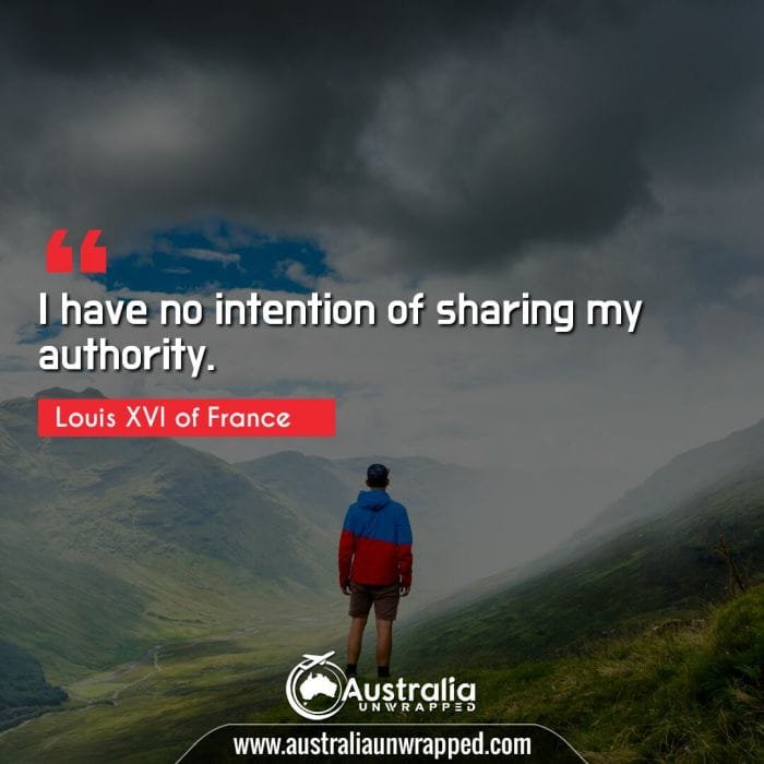 I have no intention of sharing my authority.
