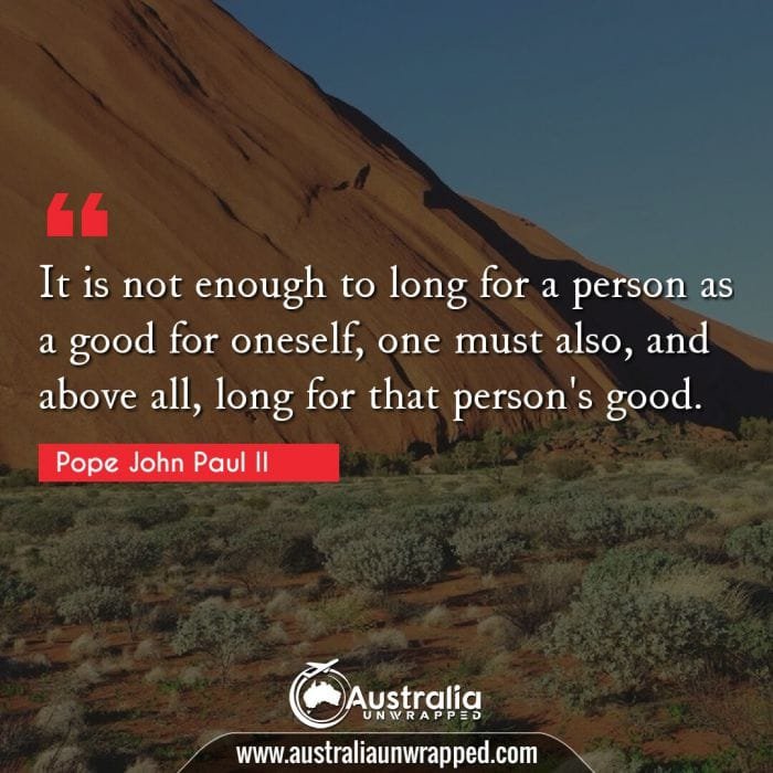 It is not enough to long for a person as a good for oneself, one must also, and above all, long for that person's good.