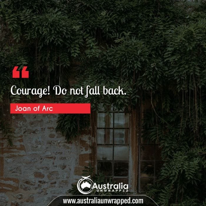 Courage! Do not fall back.