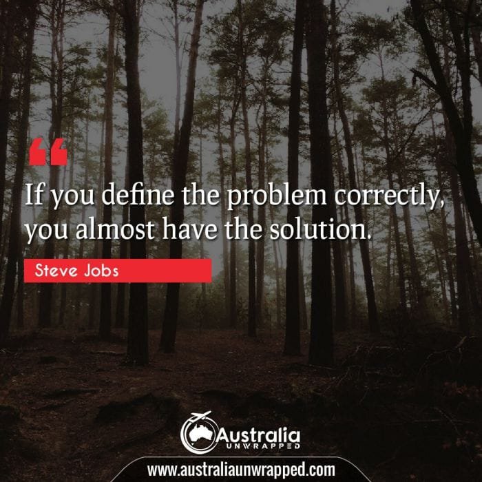 If you define the problem correctly, you almost have the solution.