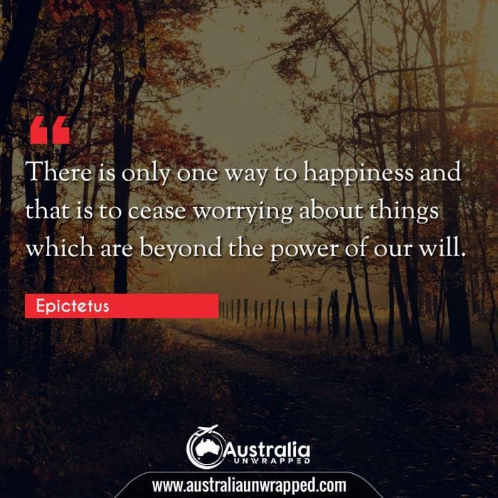 There is only one way to happiness and that is to cease worrying about things which are beyond the power of our will.