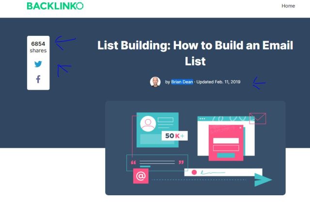 In contrast, here's a list of List Building: How to Build an Email List - Backlinko.