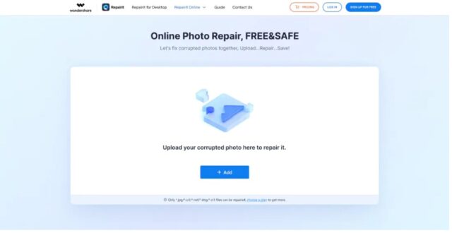 upload a blurry picture into repairit online