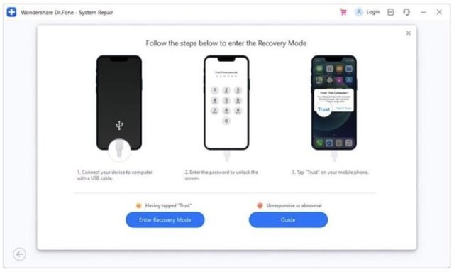 instructions for iphone recovery mode